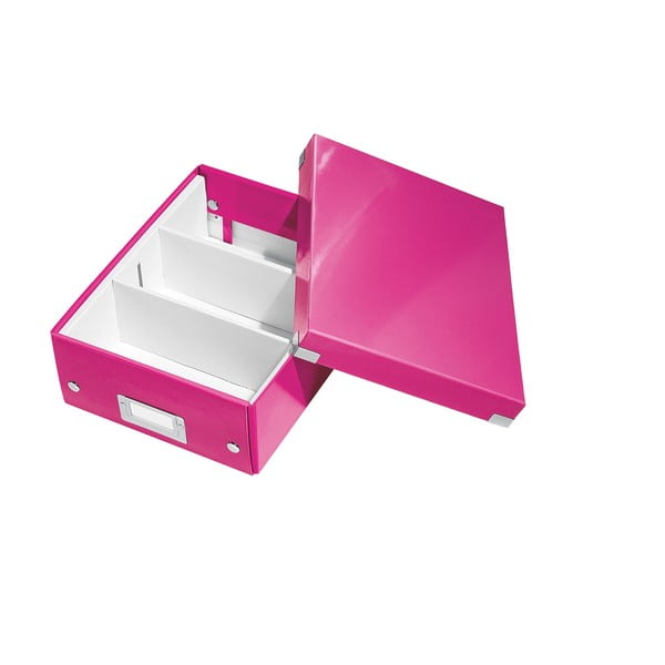 Rožnata škatla z organizatorjem Leitz Click&Store, dolžina 28 cm
