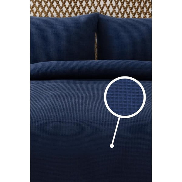 Temno modro pregrinjalo 200x220 cm Waffle – Mijolnir-image-1
