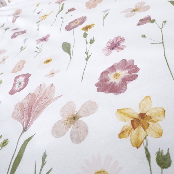 Bela in roza posteljnina Catherine Lansfield Wild Flowers, 135 x 200 cm-image-3