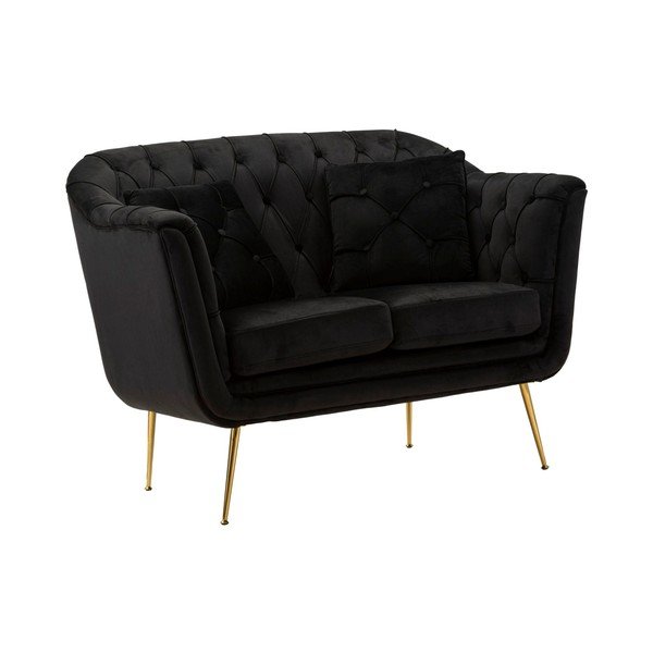 Črna žametna sedežna garnitura 130 cm Budapest – Mauro Ferretti-image-2