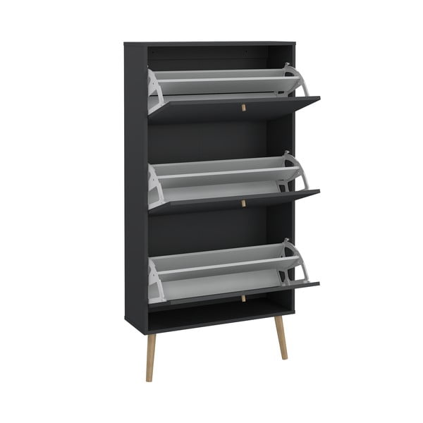 Antracitno siva preklopna omarica za čevlje Bodo – Tvilum-image-4