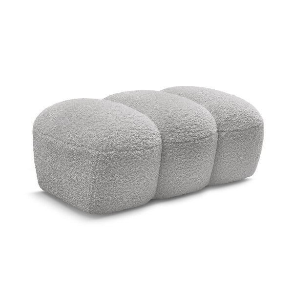 Svetlo siv tabure iz tkanine bouclé Hippolyte – Bobochic Paris-image-3