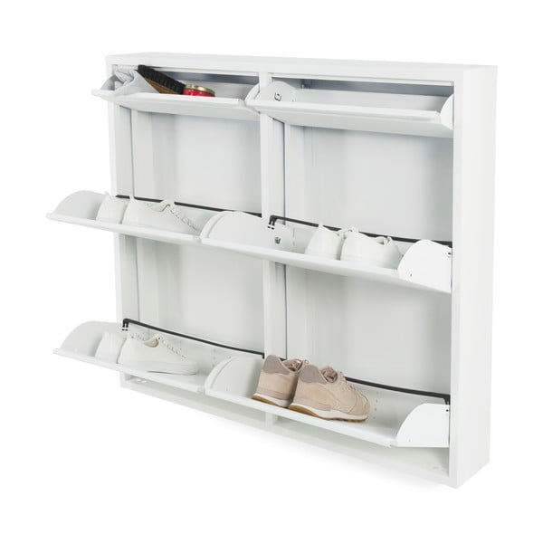 Bela kovinska preklopna omarica za čevlje 98x86x15 cm Billy – Spinder Design-image-2