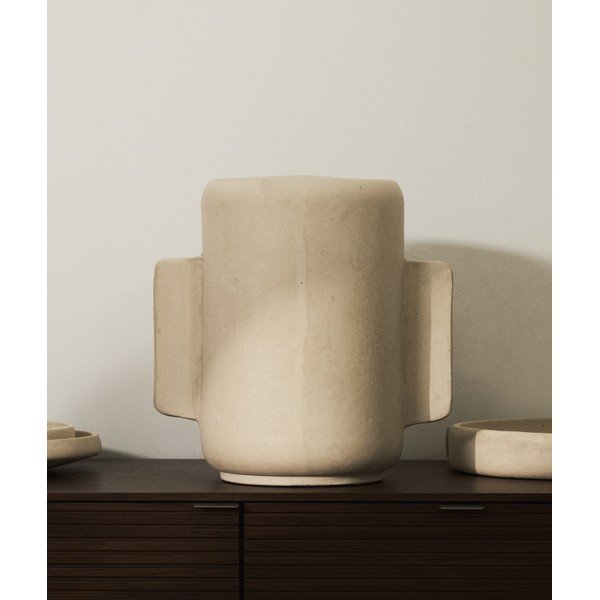 Kremno bela vaza iz papirmašeja (višina 38 cm) Mireni – Kave Home-image-1