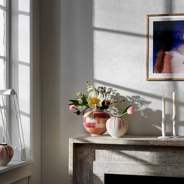 Belo-roza keramična vaza ø 16 cm Canvas - Kähler Design-image-2