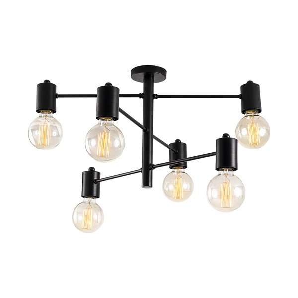 Črna stropna svetilka za 6 žarnic Opviq lights Hexa-image-2