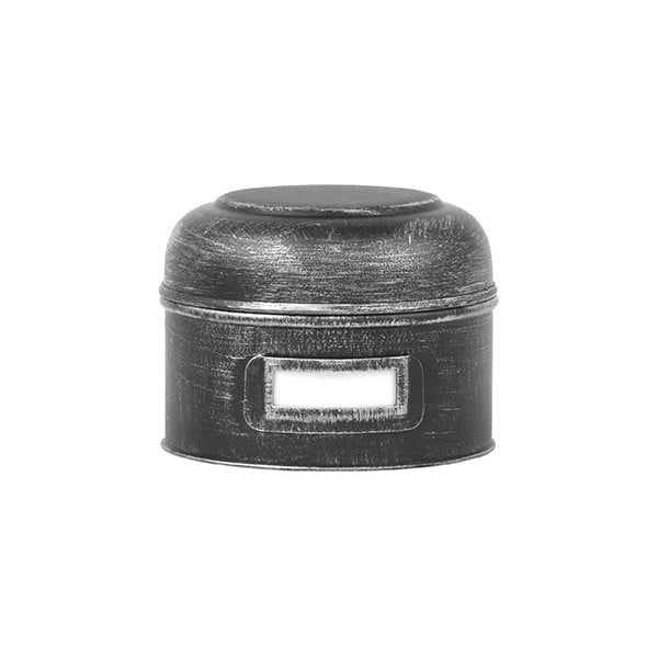 Črna kovinska škatla LABEL51 Antigue, ⌀ 13 cm