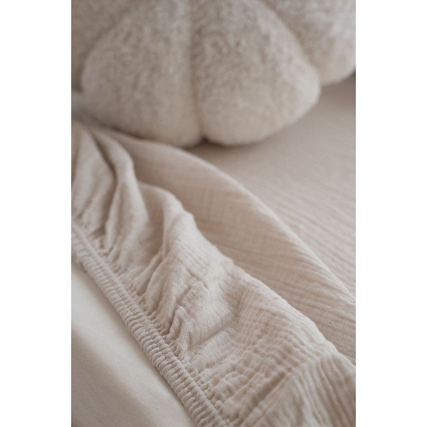 Bež napenjalna rjuha za otroško posteljico iz muslina 60x120 cm Burumcuk – Mijolnir-image-3