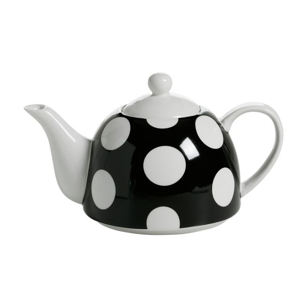 Črni porcelanski čajnik Maxwell & Williams Polka Dot, 800 ml