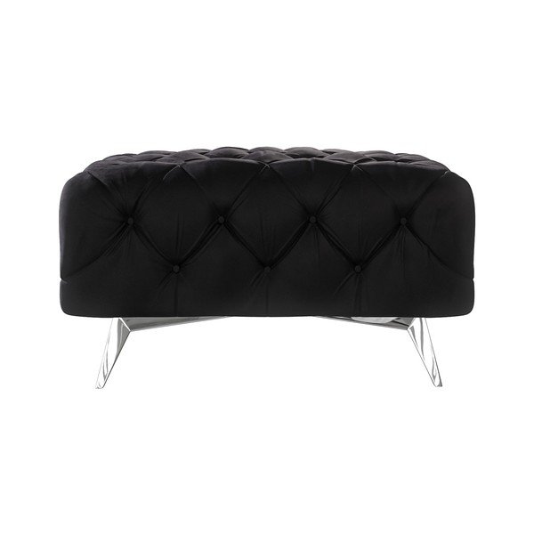 Črn žameten tabure Chelsea – Ropez