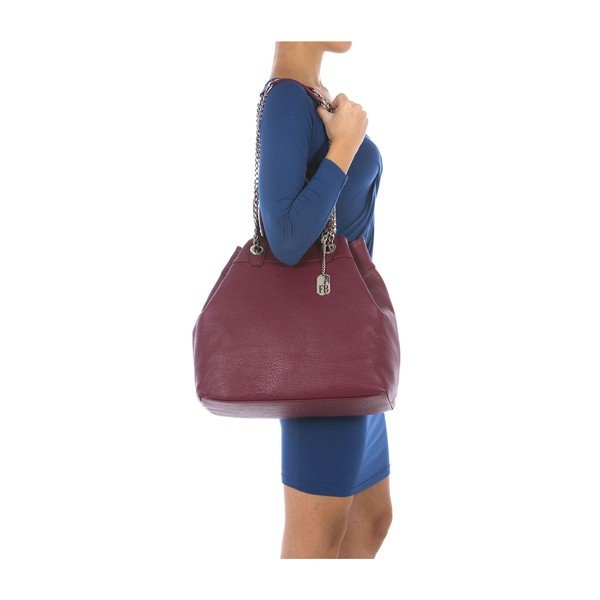 Bordo usnjena torbica Federica Bass Apollo-image-1