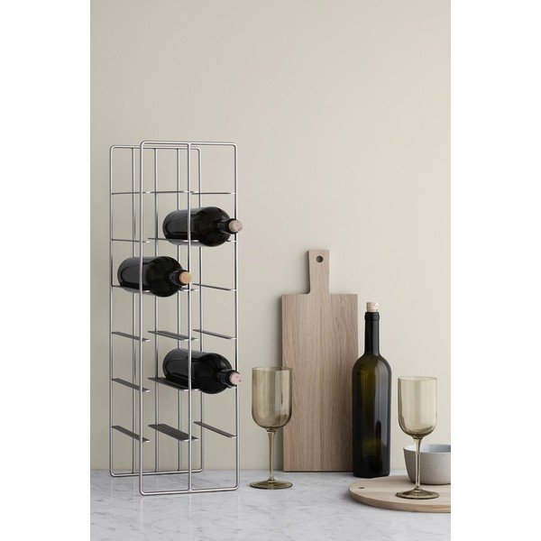 Stojalo za vino v srebrni barvi, 9 steklenic-image-1