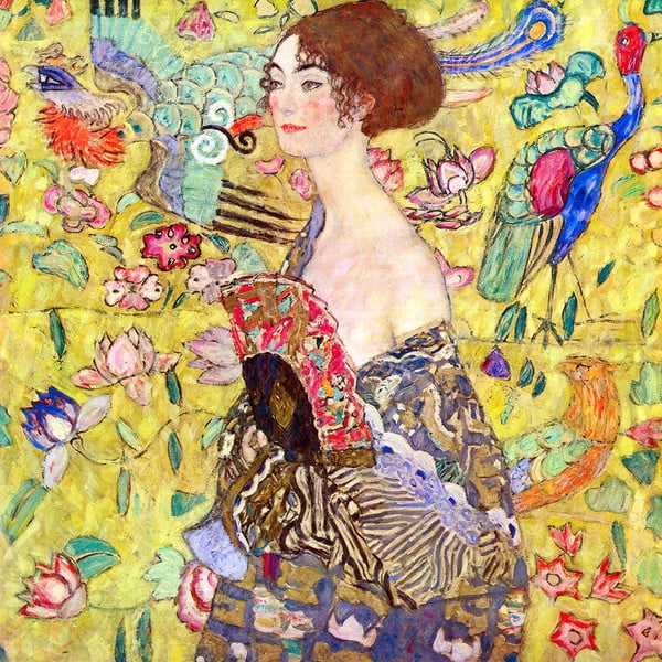 Reprodukcija slike Gustav Klimt - Lady With Fan, 50 x 50 cm