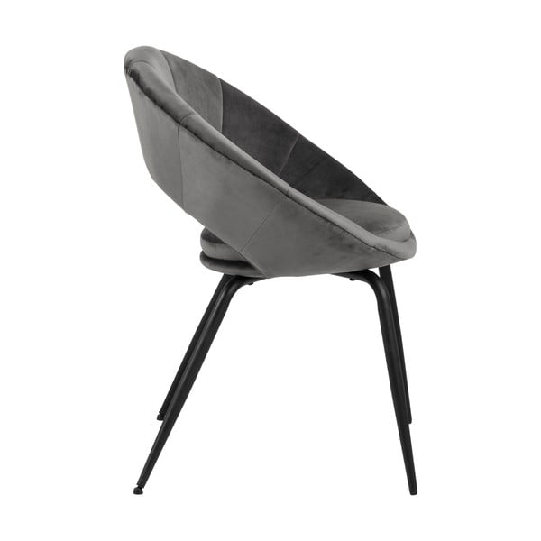 Jedilni stol iz temno sivega žameta Actona Julia-image-3