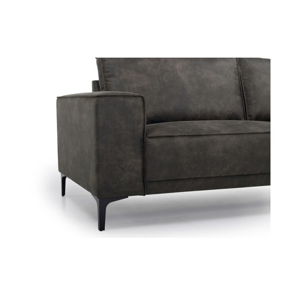 Antracitno siva kotna sedežna garnitura iz imitacije usnja (desni kot) Copenhagen – Scandic-image-1
