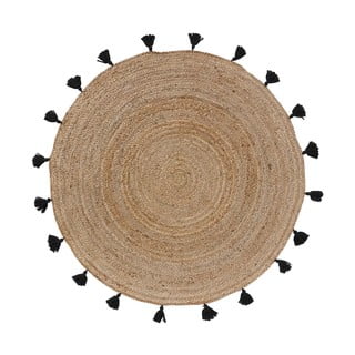 Črna/naravna okrogla preproga ø 120 cm Shira – douceur d'intérieur