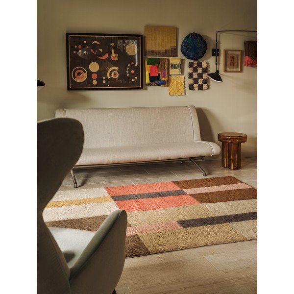 Ročno tkan volnen tekač 80x230 cm Chroma Spiced Coral – Lorena Canals-image-1