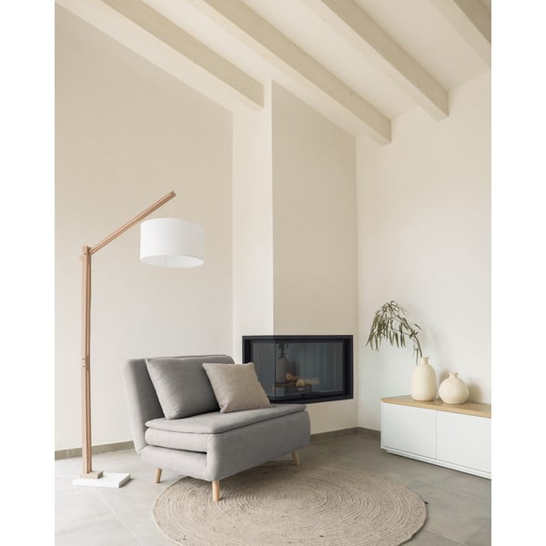 Svetlo siva/slonokoščena ročno tkana volnena okrogla preproga ø 200 cm Takashi – Kave Home-image-1