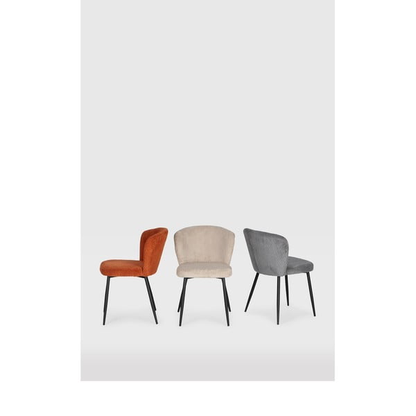 Sivi jedilni stoli iz rebrastega žameta v kompletu 4 ks Megan – Marckeric-image-1