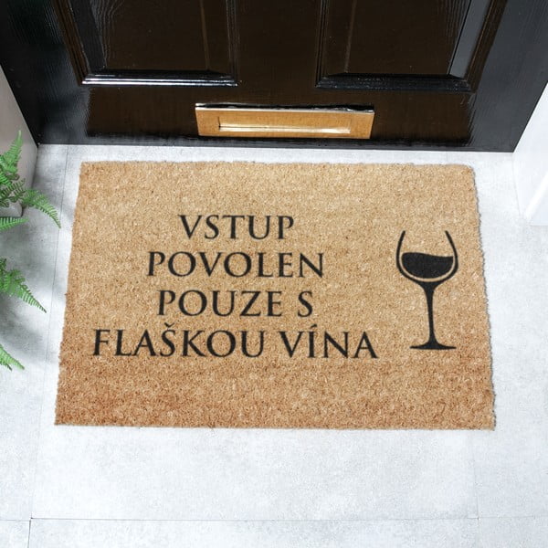 Predpražnik iz kokosovih vlaken 40x60 cm Flaška Vína – Artsy Doormats-image-1