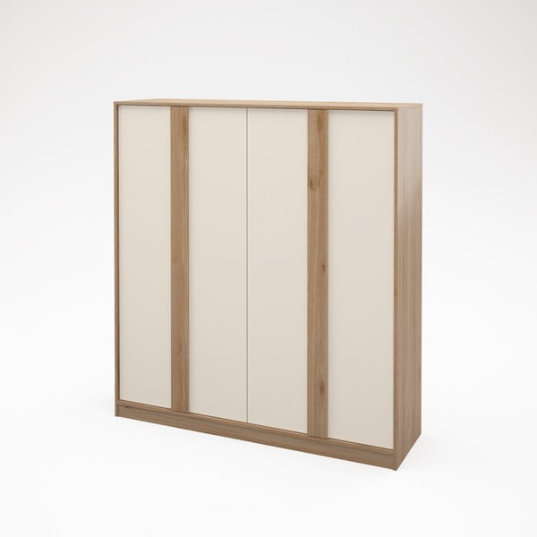 Kremno belagarderobna omara v hrastovem dekorju 180x197,5x53 cm Dennis – Marckeric-image-3