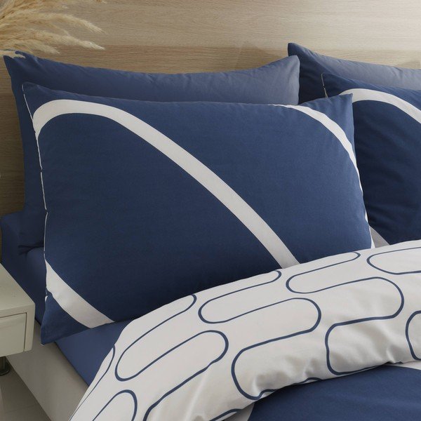 Belo-modra posteljnina 200x135 cm Linear Curve - Catherine Lansfield-image-3
