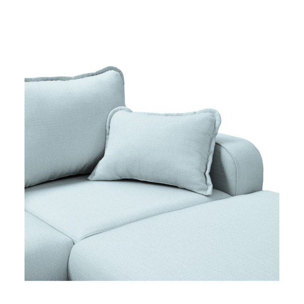 Svetlo modra kotna sedežna garnitura (z desnim kotom) Beata – Ropez-image-1