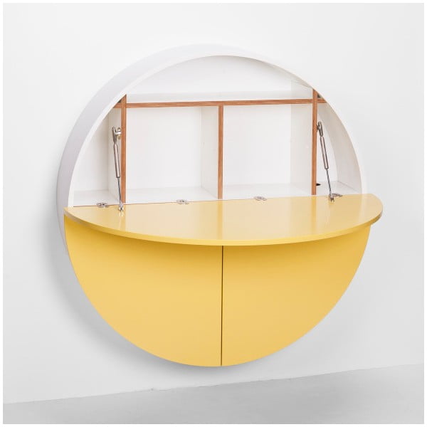 Rumeno-bela večnamenska stenska miza EMKO Pill-image-2