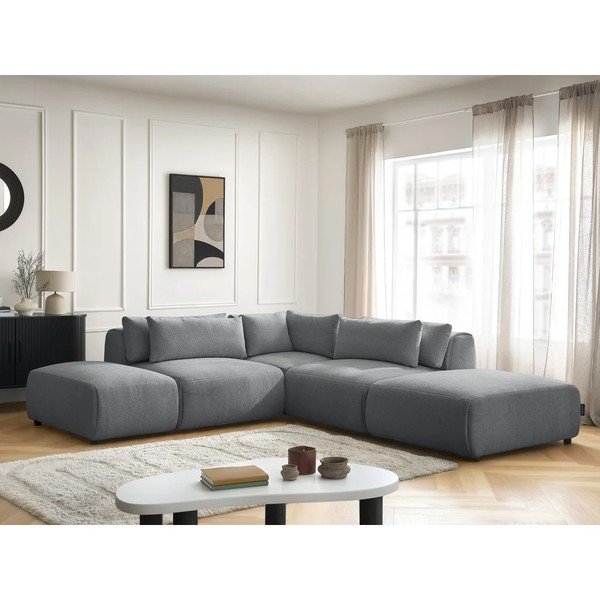 Temno siva nastavljiva kotna sedežna garnitura Jana – Bobochic Paris-image-2