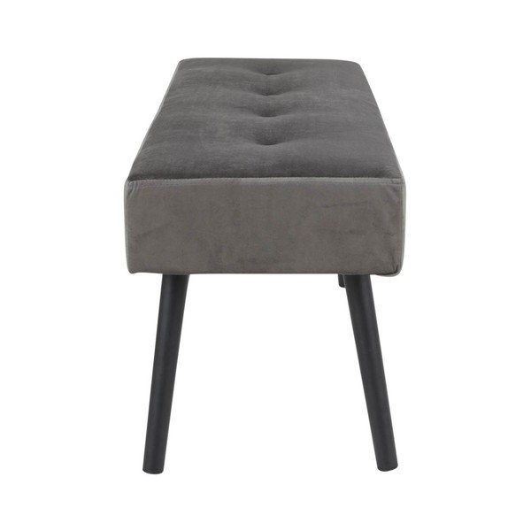 Siva oblazinjena klop z žametno prevleko House Nordic Skiby, 100 x 35 cm-image-1