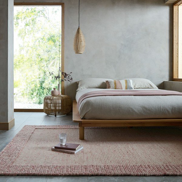 Svetlo rožnata ročno tkana preproga iz mešanice volne 200x290 cm Rue – Flair Rugs-image-1