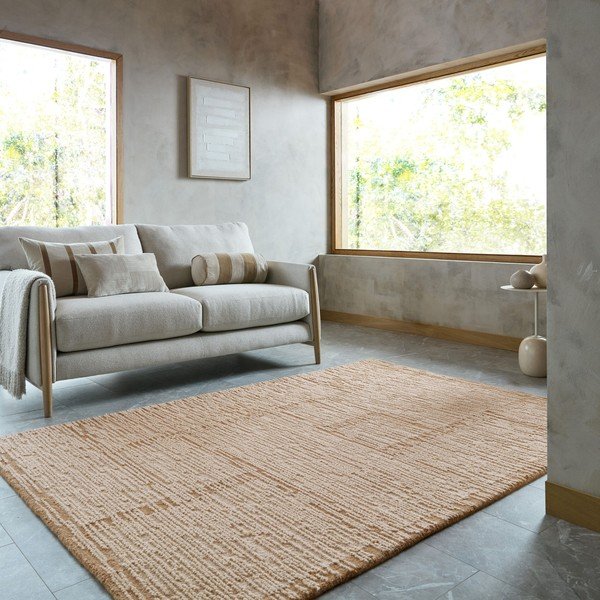 Ročno tkana volnena preproga v naravni barvi 200x290 cm Harris Modula Wool – Flair Rugs-image-1