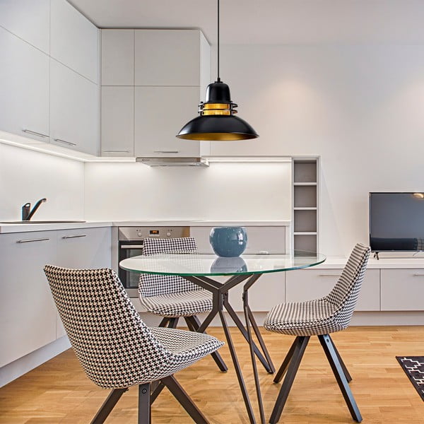 Črna viseča svetilka s kovinskim senčilom ø 34 cm Tovar – Opviq lights-image-4