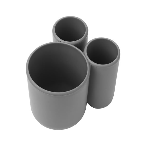 Siva plastična skodelica za zobne ščetke Touch - Umbra-image-4