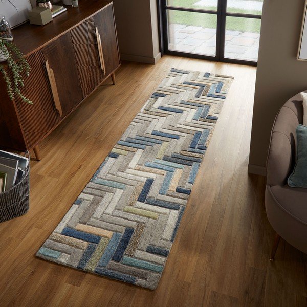 Sivo-modra volnena preproga Flair Rugs Russo, 60 x 230 cm-image-4