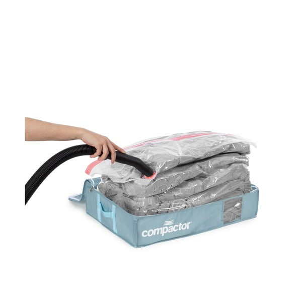 Vakuumska plastična škatla za pod posteljo 65x45x15,5 cm Blue Edition – Compactor-image-1
