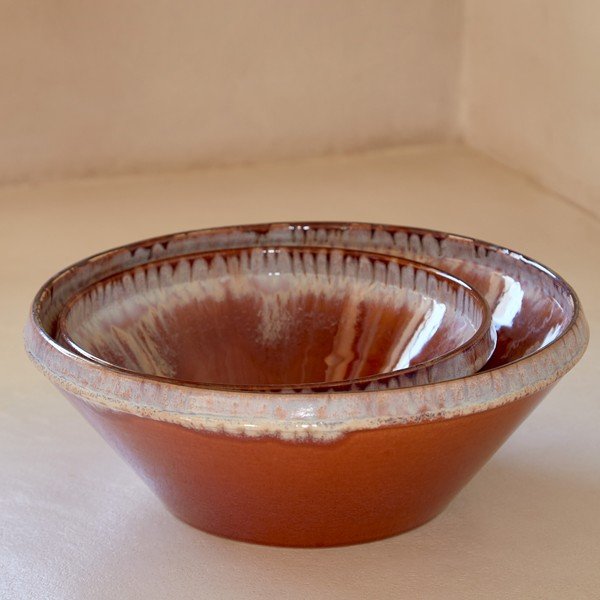 Opečnato oranžna/bež lončena skleda ø 25 cm Poterie – Casafina-image-2