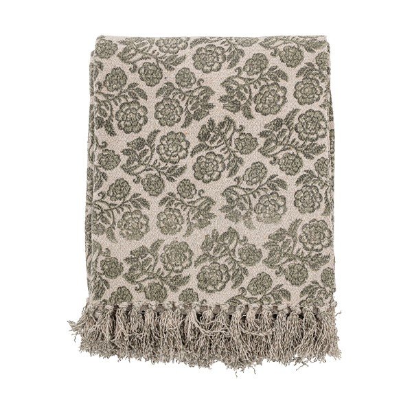 Sivo-zelena bombažna odeja Bloomingville Ritchi, 150 x 120 cm-image-1