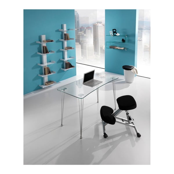 Delovna miza Tomasucci s steklenim vrhom, 60 x 120 cm-image-2