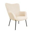 Kremno bel fotelj iz umetnega krzna Glasgow – Bonami Essentials