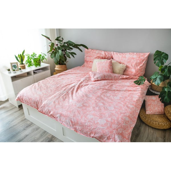 Rožnata bombažna posteljnina  140x200 cm LP Dita Pink Blossom - Cotton House