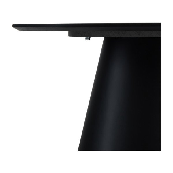 Črna/temno siva mizica z mizno ploščo v marmornem dekorju ø 80 cm Tango – Furnhouse-image-2