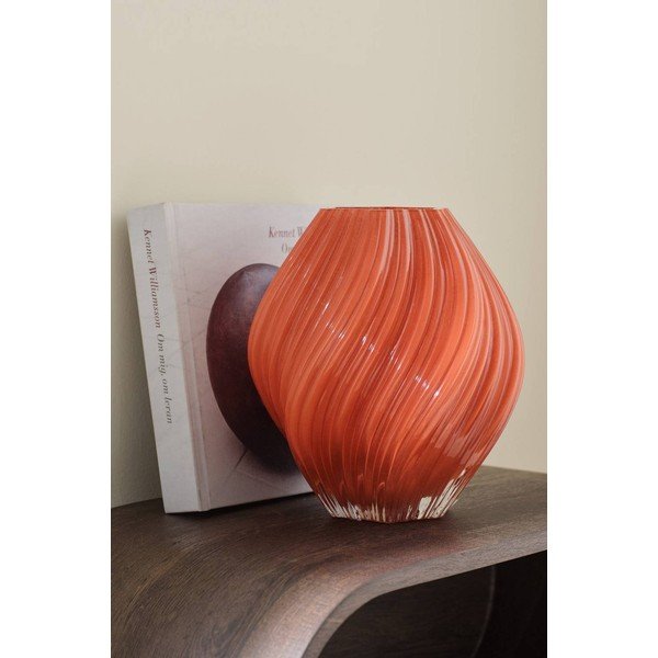 Opečnato oranžna ročno izdelana vaza (višina 23 cm) Selma – Ellos Home-image-1