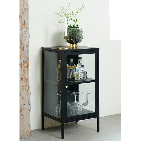 Črna kovinska vitrina 45x85 cm Carmel – Unique Furniture-image-1