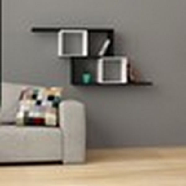 Knjižna polica Zerre, črno-bela-image-1