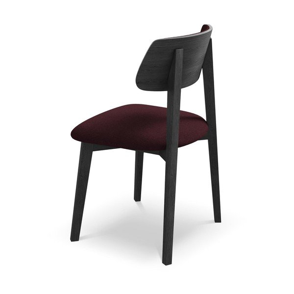 Bordo rdeč jedilni stol iz masivnega lesa Niu – Makamii-image-3