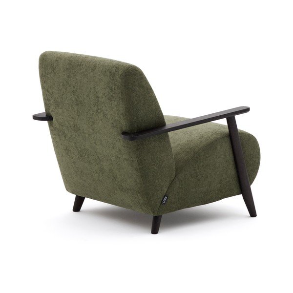 Zelen fotelj iz šenilje Meghan – Kave Home-image-3