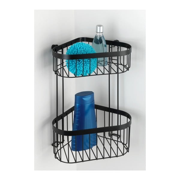 Črna stenska kotna košara Wenko Classic Plus-image-4