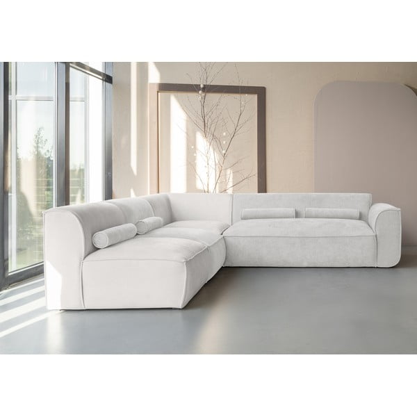 Kremno bela kotna sedežna garnitura (levi kot) Flex Felix – Miuform-image-1