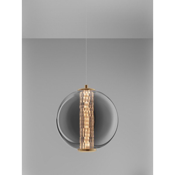 Siva kovinska LED viseča svetilka s steklenim senčilom ø 22 cm Navi – Nova Luce-image-3